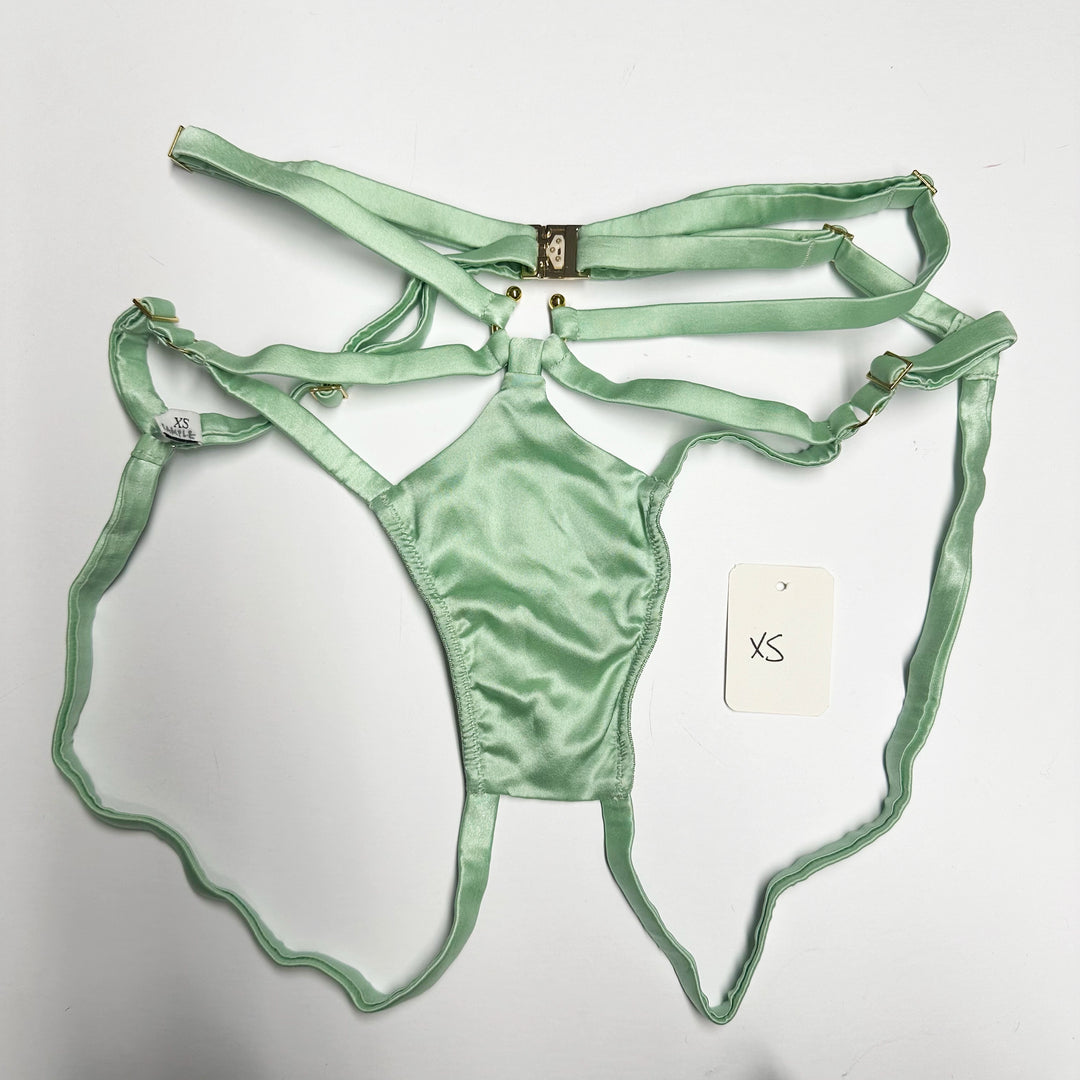 Clea Sage Ouvert Strap Knicker Sample - XS & S