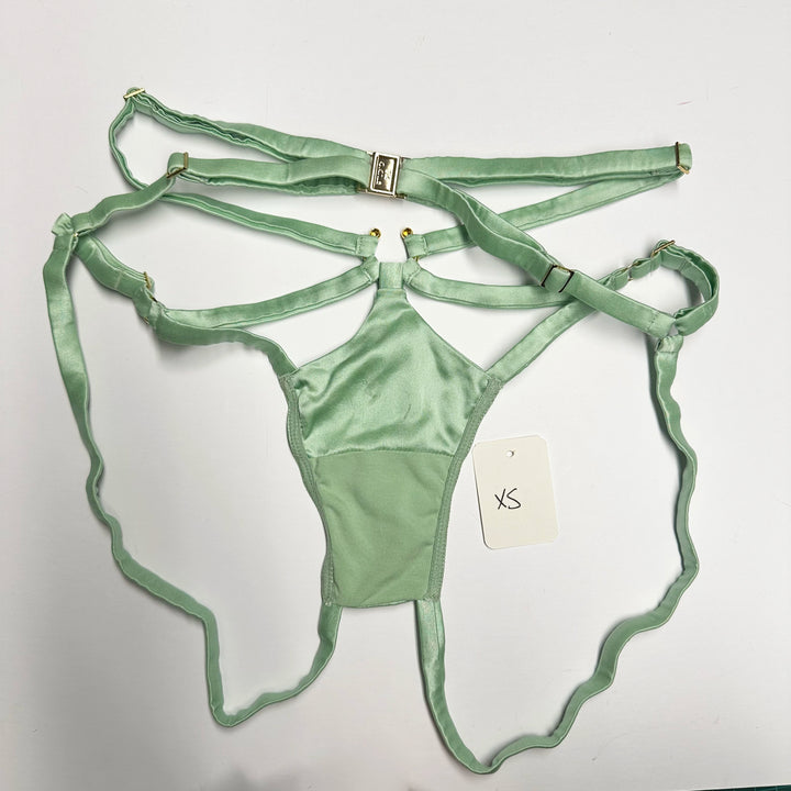 Clea Sage Ouvert Strap Knicker Sample - XS & S