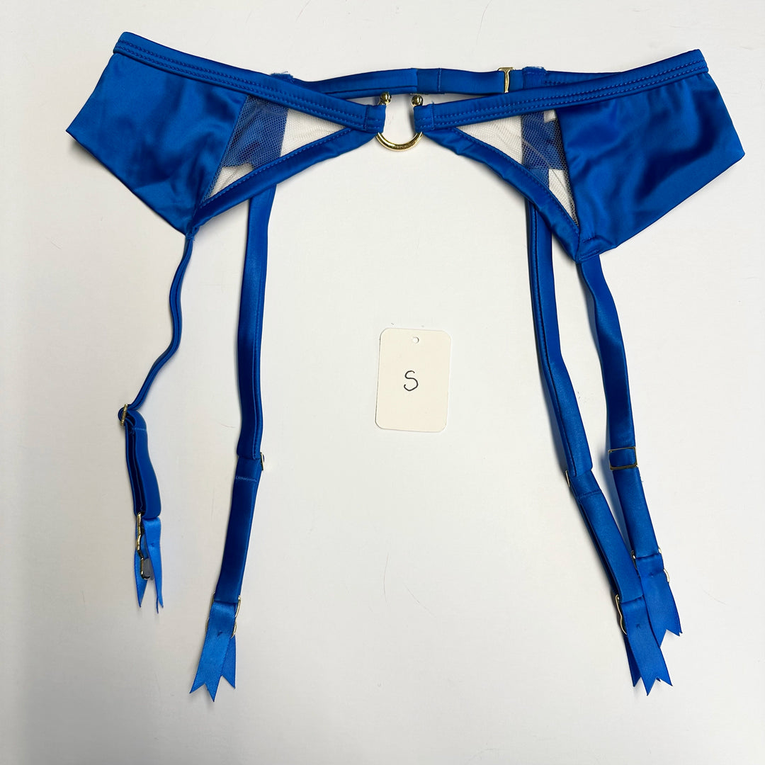 Clea Cobalt Satin Suspender - XS & S