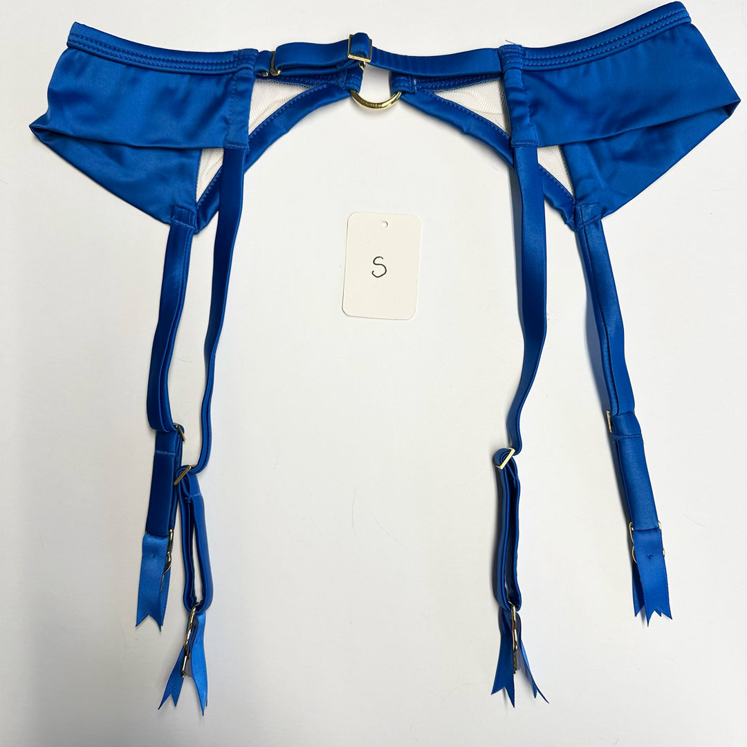 Clea Cobalt Satin Suspender - XS & S