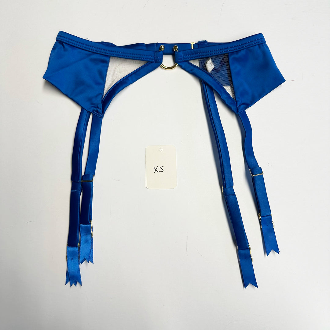 Clea Cobalt Satin Suspender - XS & S