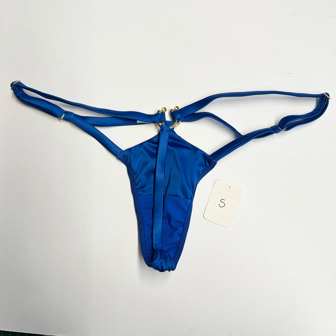 Clea Cobalt Satin Strap Thong- XS & S