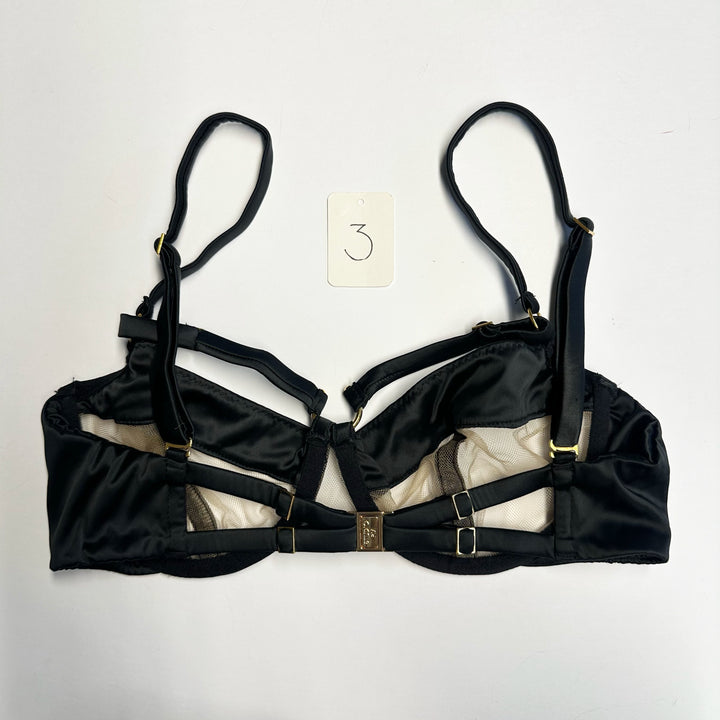 Clea Jet Satin Balconette Bra - 2 & 3