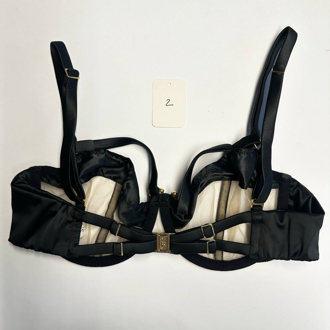 Clea Jet Satin Balconette Bra - 2 & 3