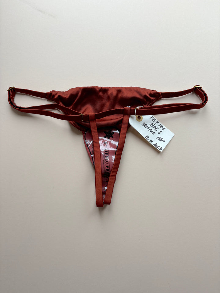 Petra Garnet Strap Thong sample - size S