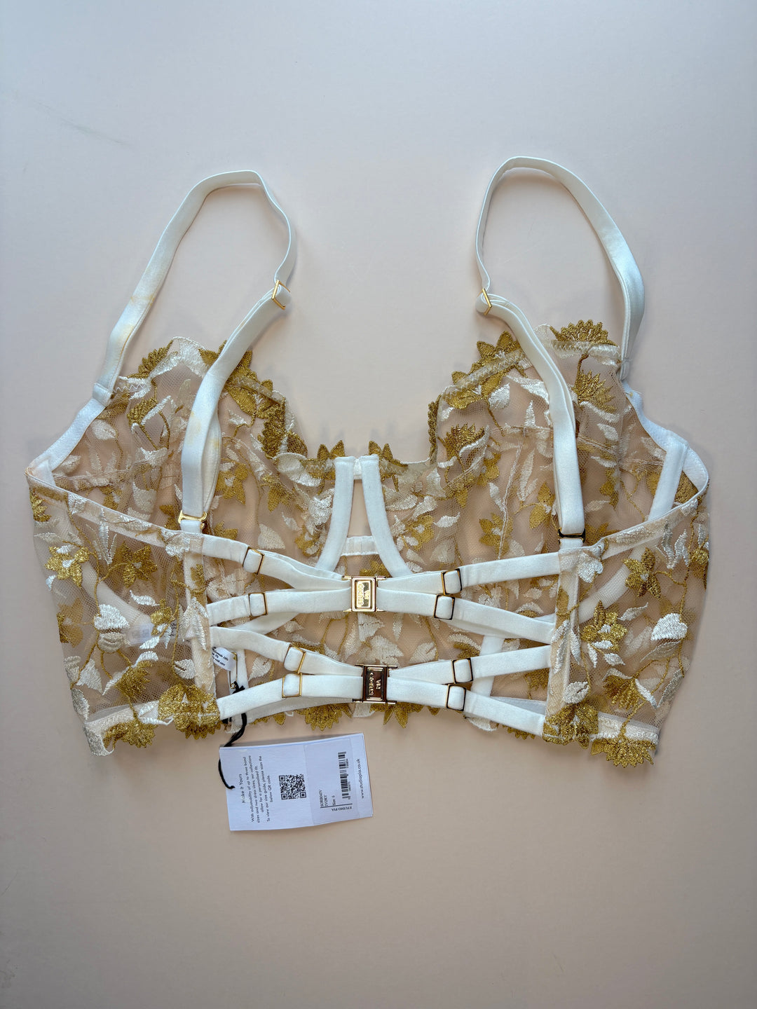 FAULTY Soraya Ivory Longline Bra - size 6