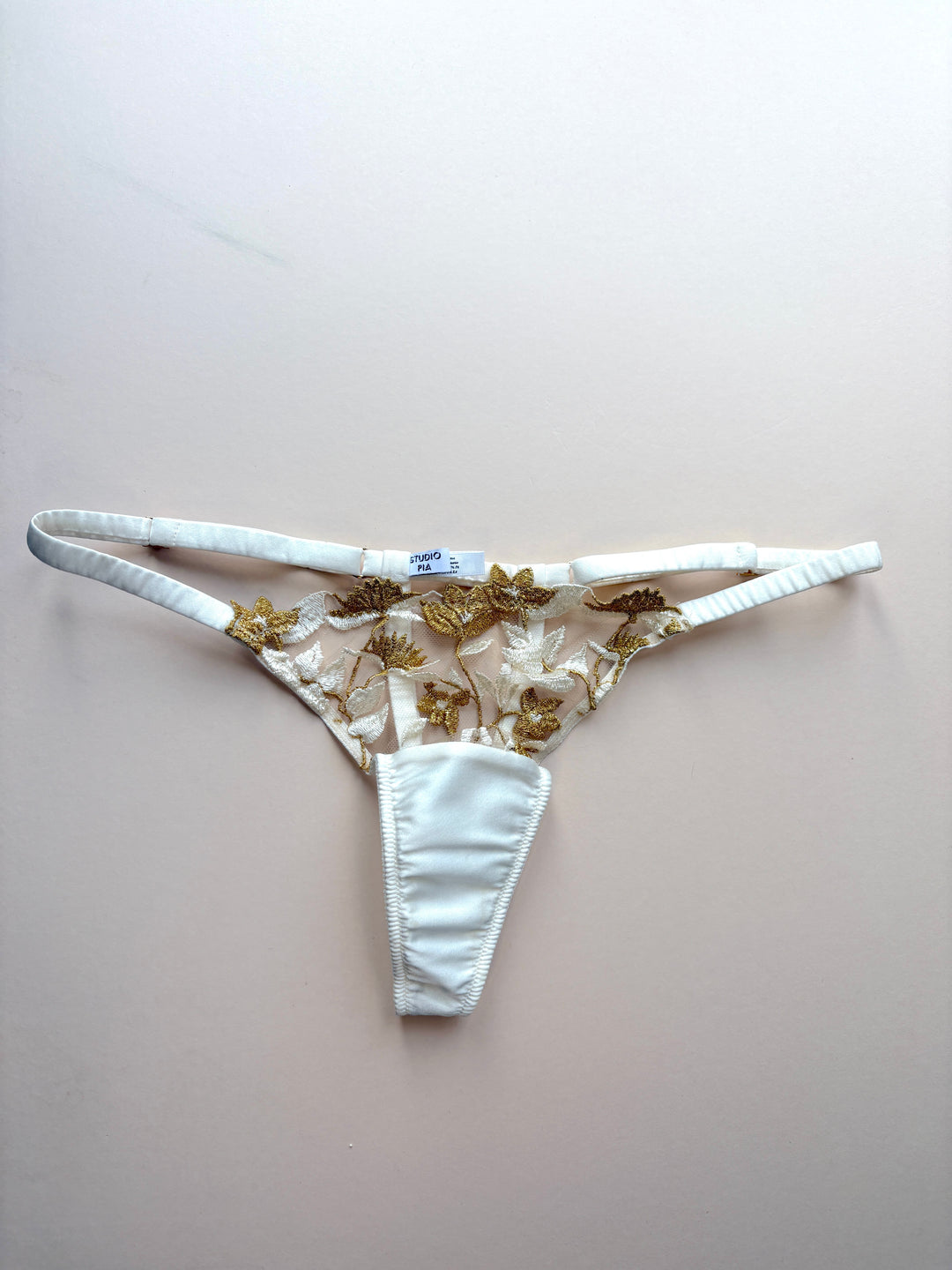 Soraya Ivory Strap Thong sample - size 1-2 / XS