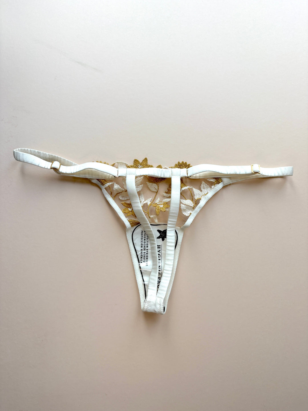 Soraya Ivory Strap Thong sample - size 1-2 / XS