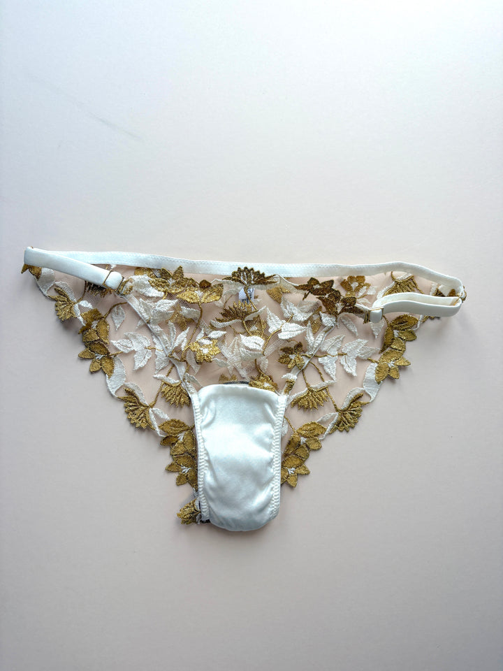 Soraya Ivory Strap Knicker sample - size 1-2 / XS