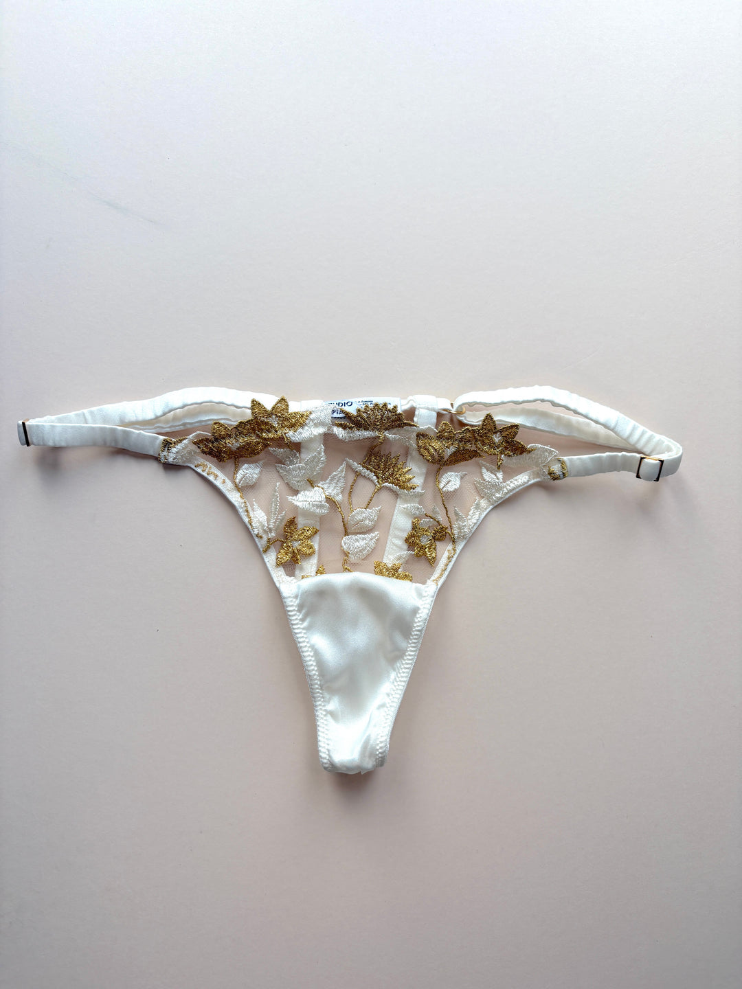 Soraya Ivory Strap Thong sample - size 1-2 / XS