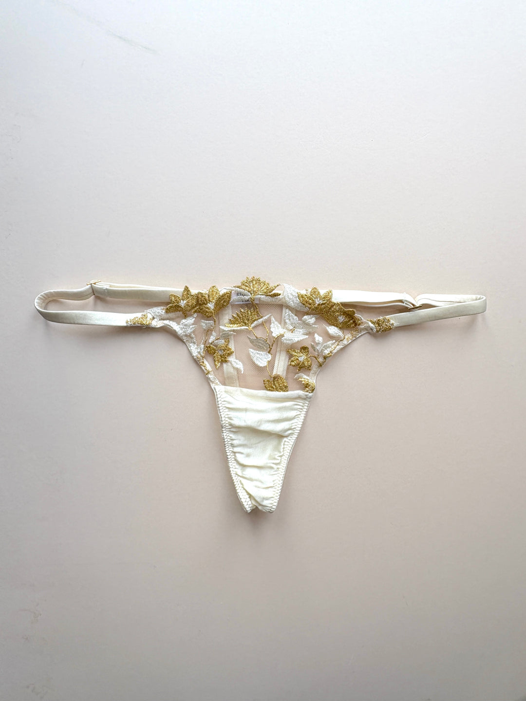 Soraya Ivory Strap Thong sample - size 1-2 / XS