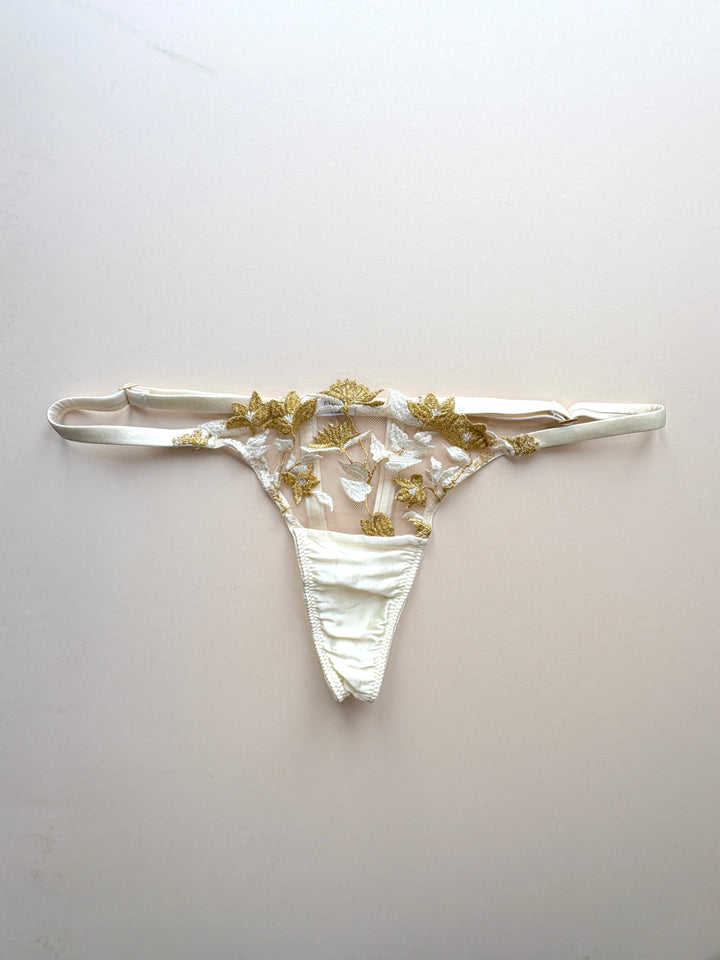 Soraya Ivory Strap Thong sample - size 1-2 / XS