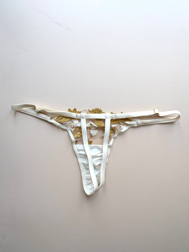 Soraya Ivory Strap Thong sample - size 1-2 / XS