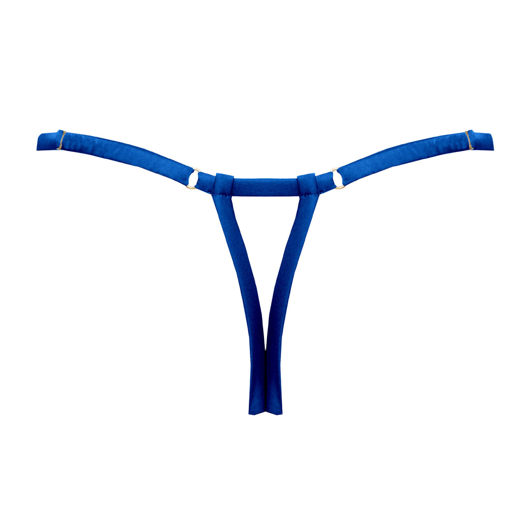 Petra Cobalt Strap Thong - XS