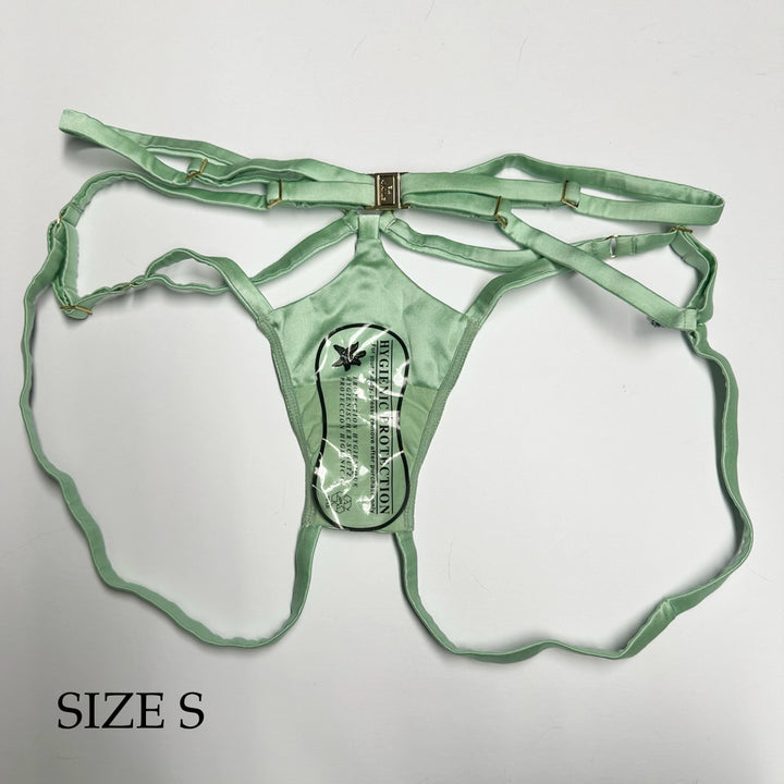 Clea Sage Ouvert Strap Knicker Sample - XS & S