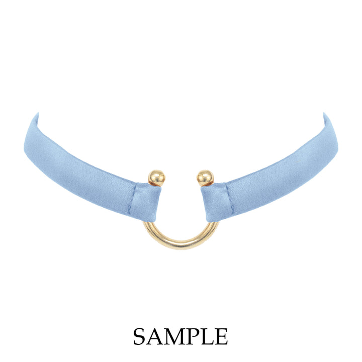 Clea Blue Recycled Satin Collar Sample - O/S