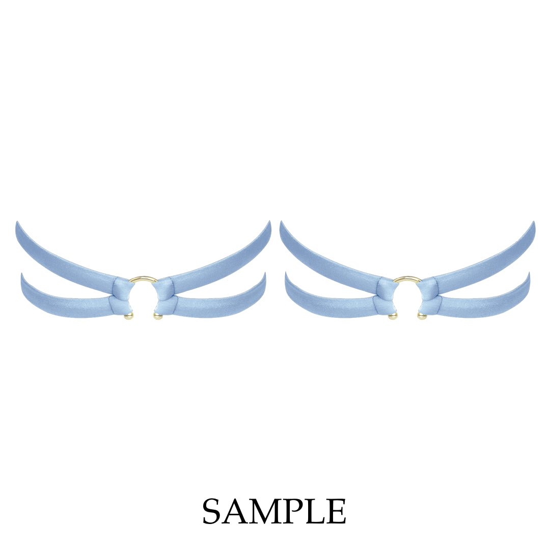 Clea Blue Recycled Satin Garters Sample - O/S