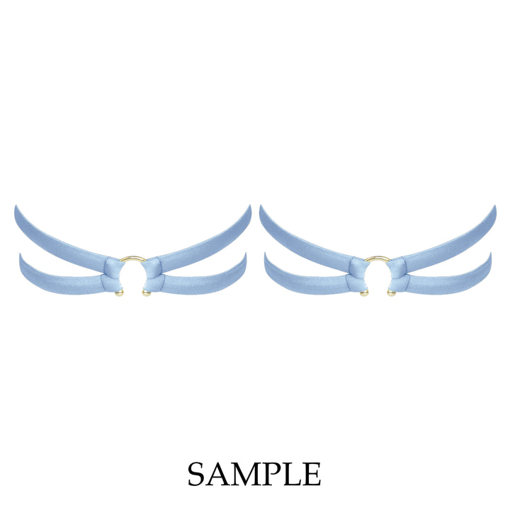 Clea Blue Recycled Satin Garters Sample - O/S