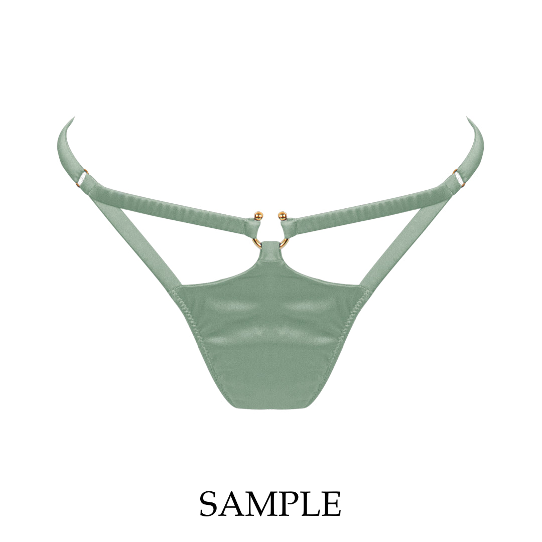 Clea Sage Strap Thong Sample - XS & S