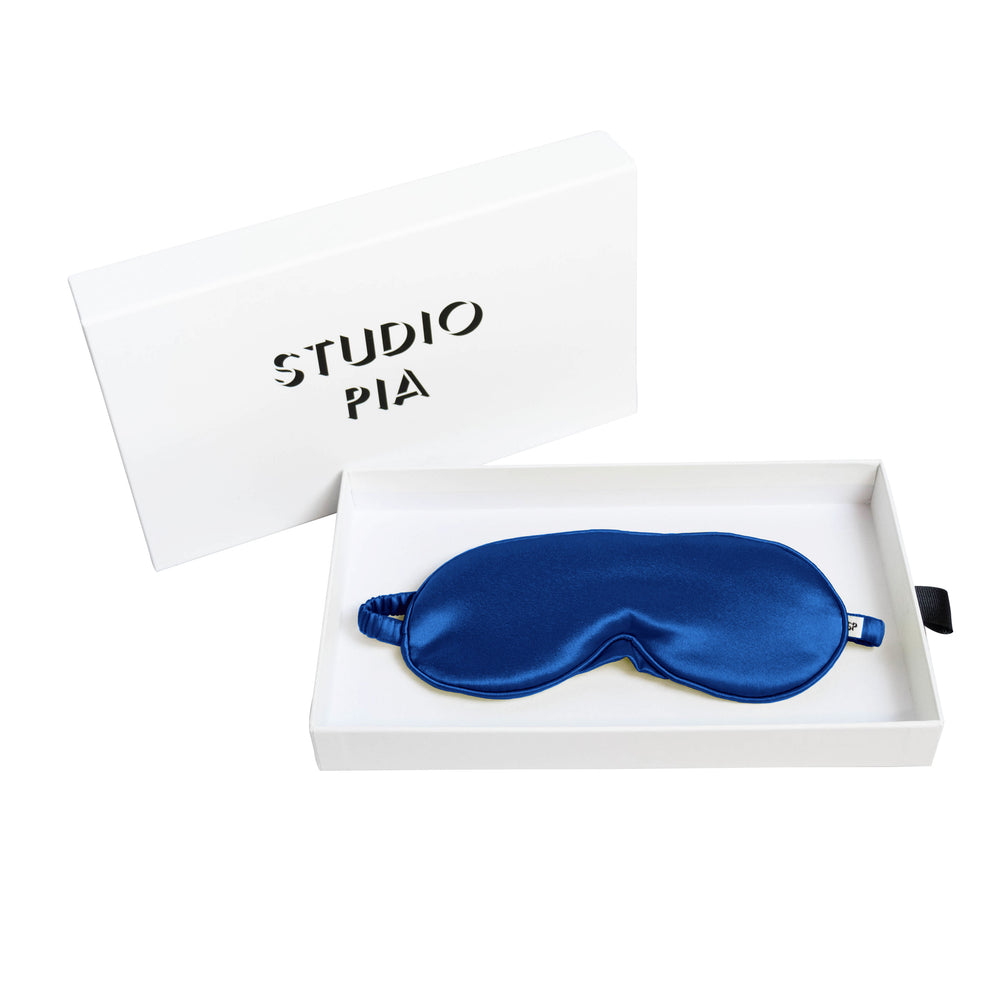 Studio Pia Aiya organic peace silk eye mask | Cobalt Blue