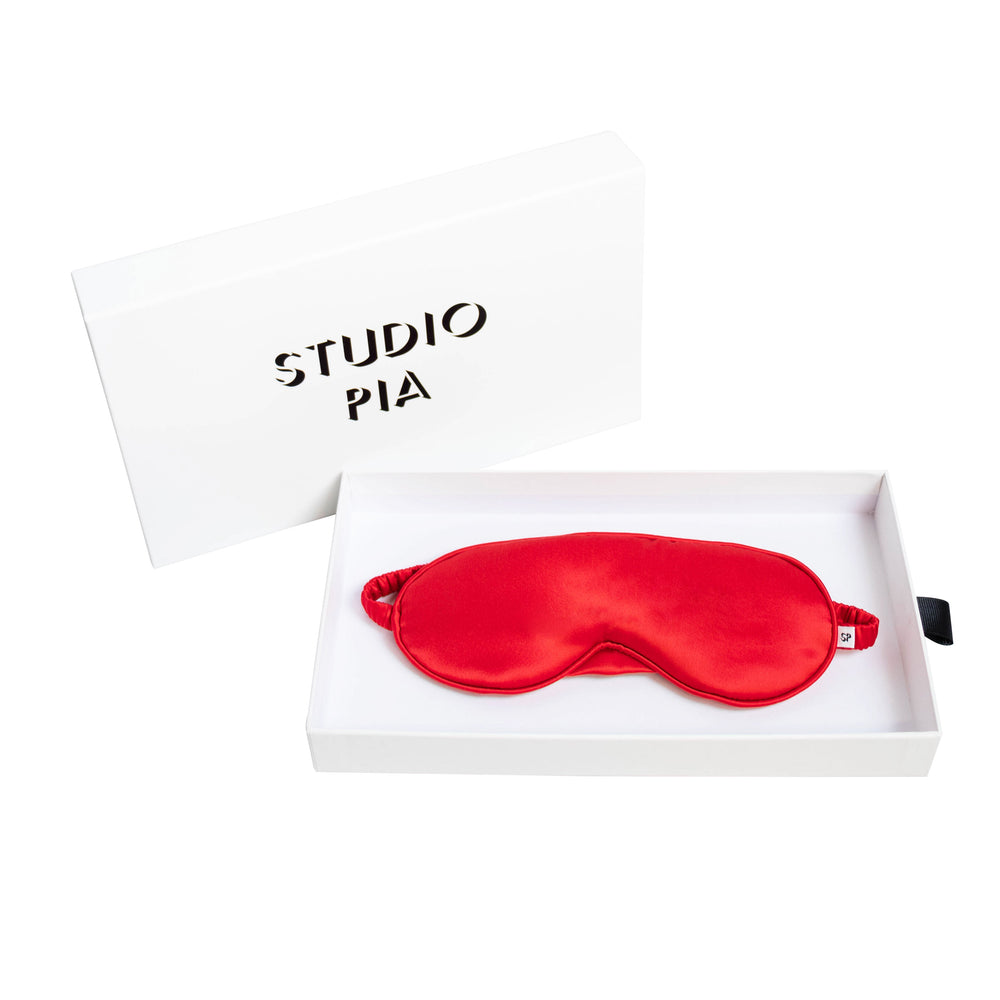 Studio Pia Aiya organic peace silk eye mask | Scarlet Red