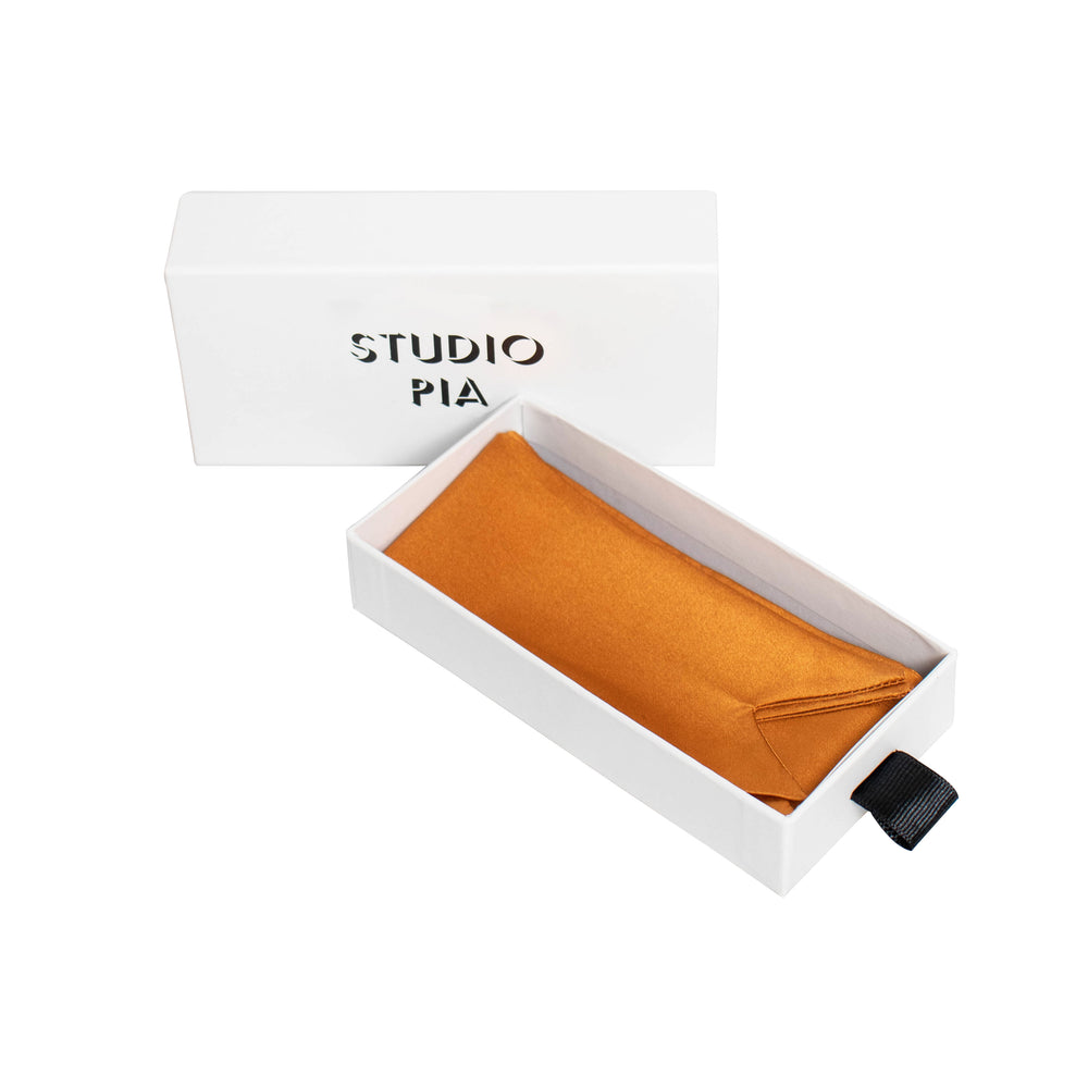 Orange peace silk tie blindfold with gift box