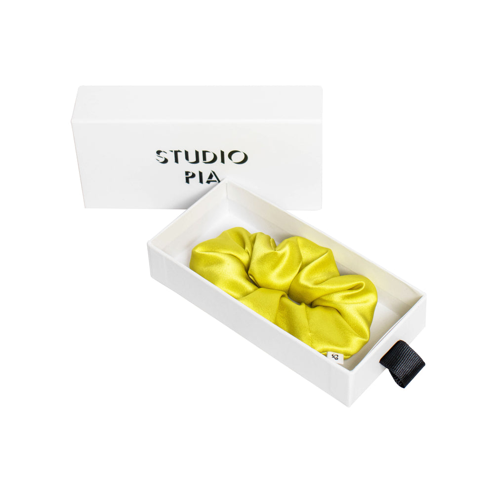 Studio Pia Aiya organic peace silk scrunchie | Chartreuse