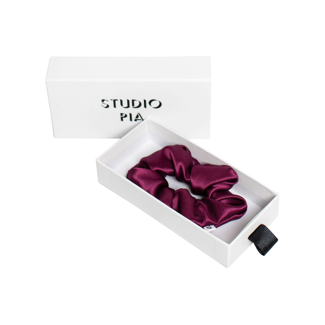 Studio Pia Aiya organic peace silk scrunchie | Mulberry Purple