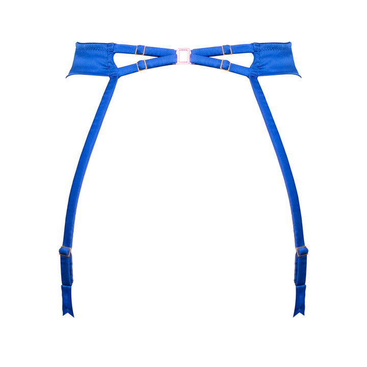 Studio Pia Anisa wrought iron embroidered tulle and peace silk suspender | Cobalt Blue