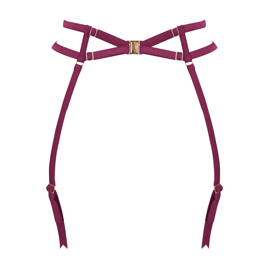 Studio Pia Clea strappy peace silk suspender | Mulberry Purple