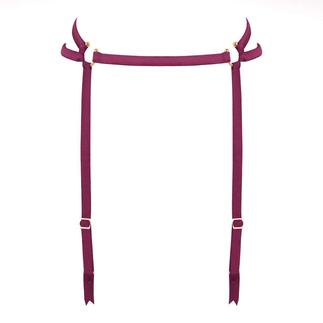 Studio Pia Clea strappy peace silk suspender | Mulberry Purple