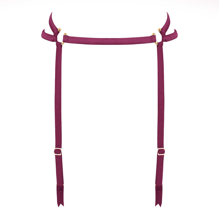 Studio Pia Clea strappy peace silk suspender | Mulberry Purple