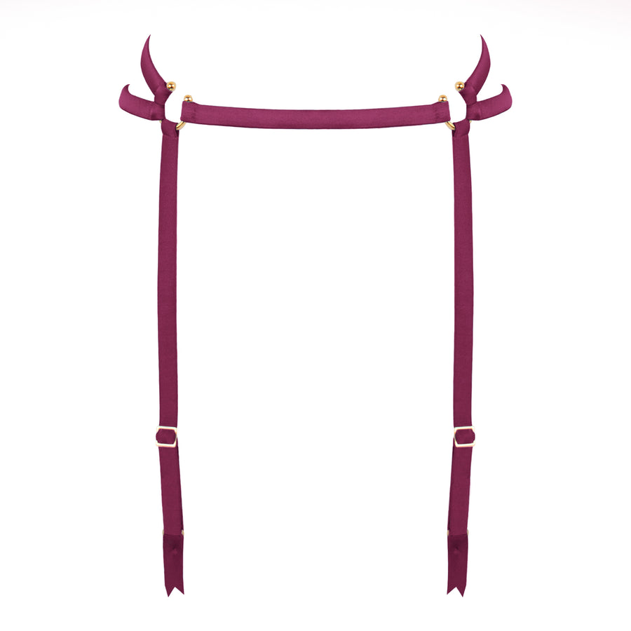 Studio Pia Clea strappy peace silk suspender | Mulberry Purple