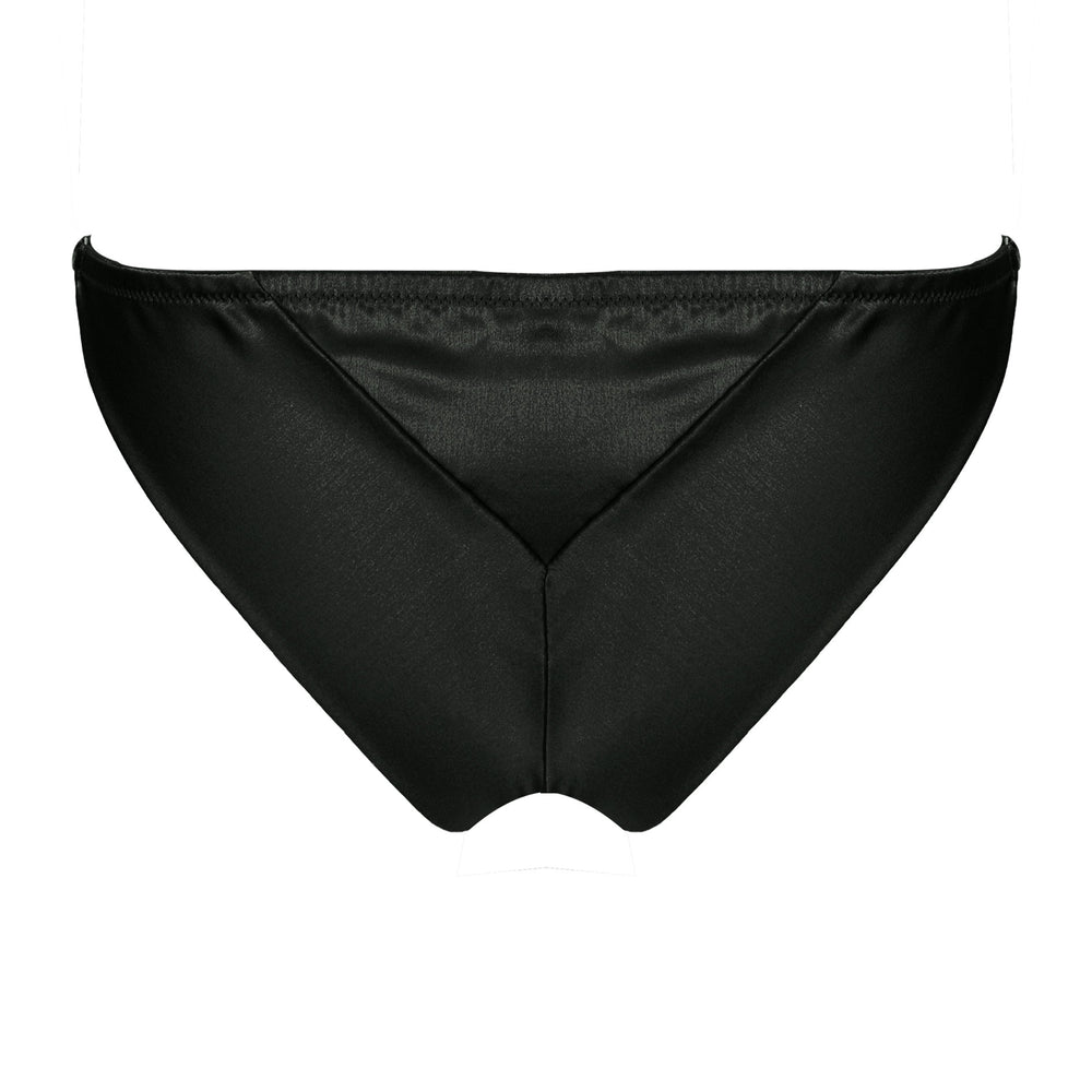 Studio Pia Petra organic peace silk strap knicker | Jet Black