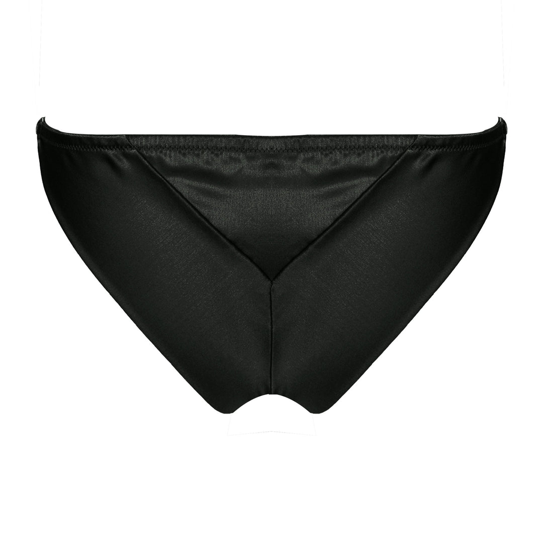 Studio Pia Petra organic peace silk strap knicker | Jet Black