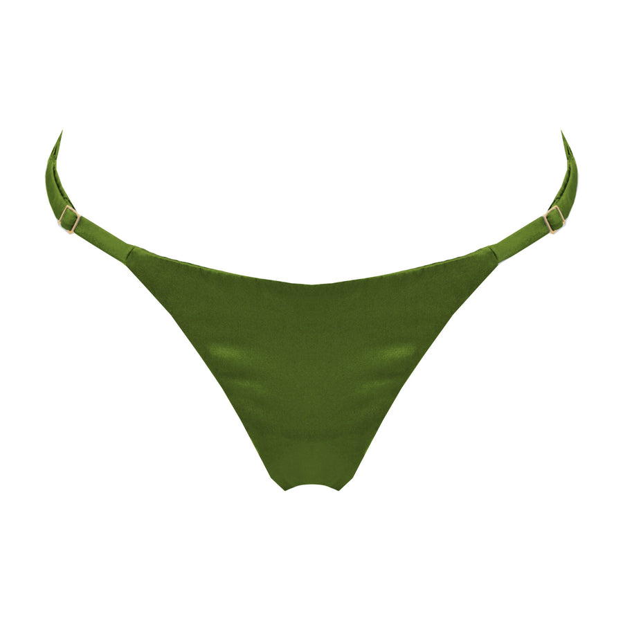 Jungle green peace silk adjustable strap knicker