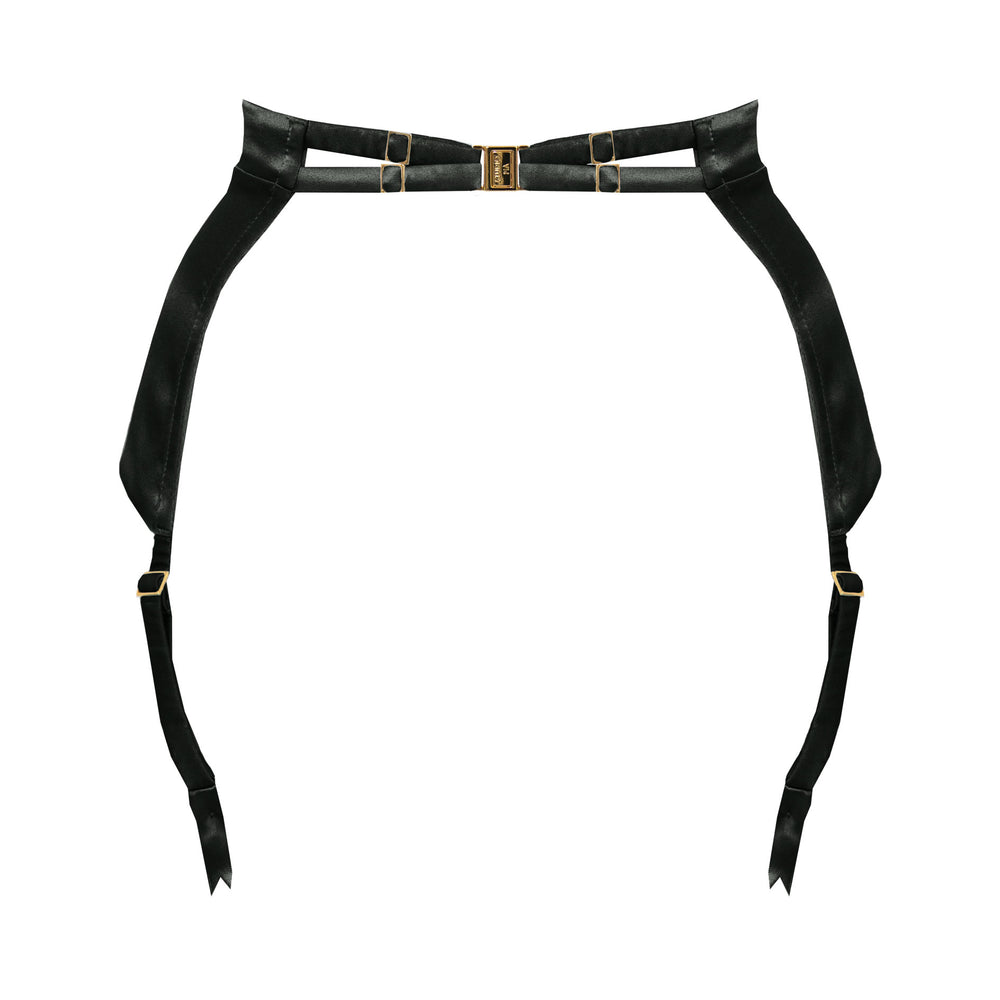 Studio Pia Petra organic peace silk longline suspender | Jet Black