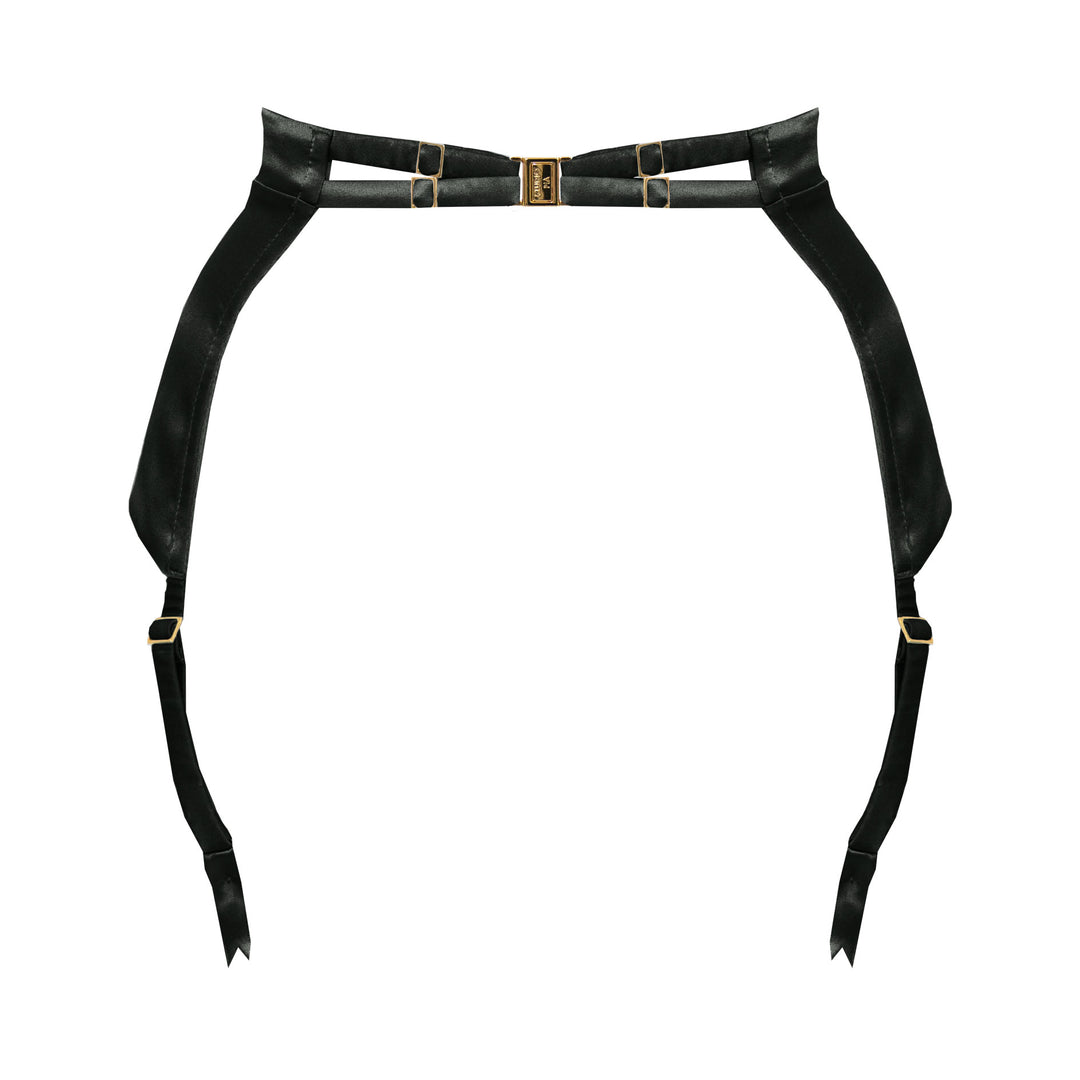 Studio Pia Petra organic peace silk longline suspender | Jet Black