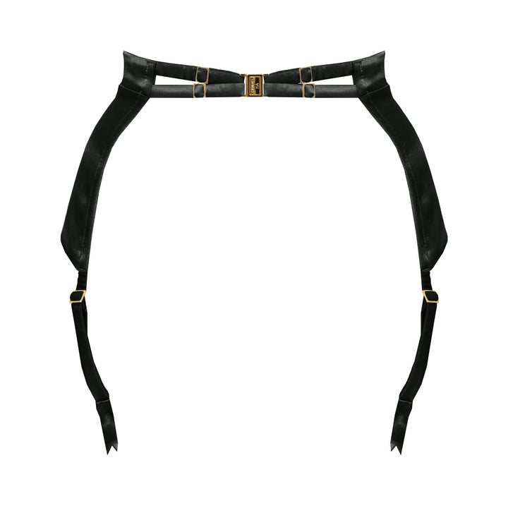 Studio Pia Petra organic peace silk longline suspender | Jet Black