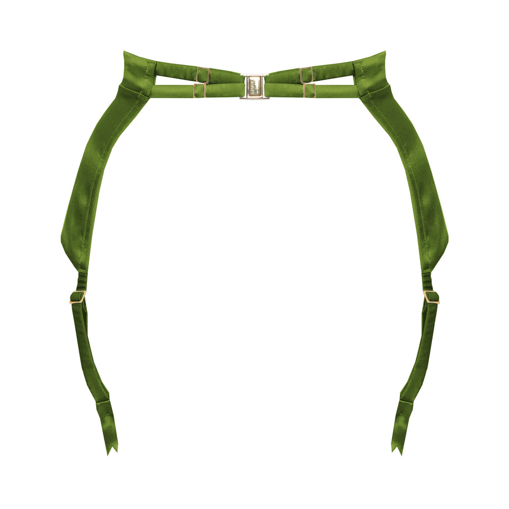 Jungle green peace silk retro style longline suspenderStudio Pia Petra organic peace silk longline suspender | Sage Green