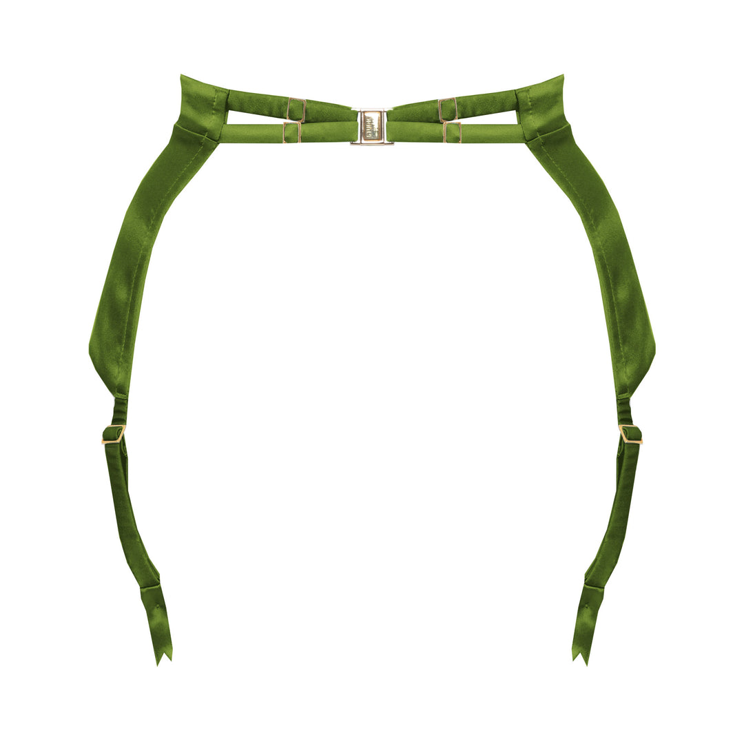 Jungle green peace silk retro style longline suspenderStudio Pia Petra organic peace silk longline suspender | Sage Green