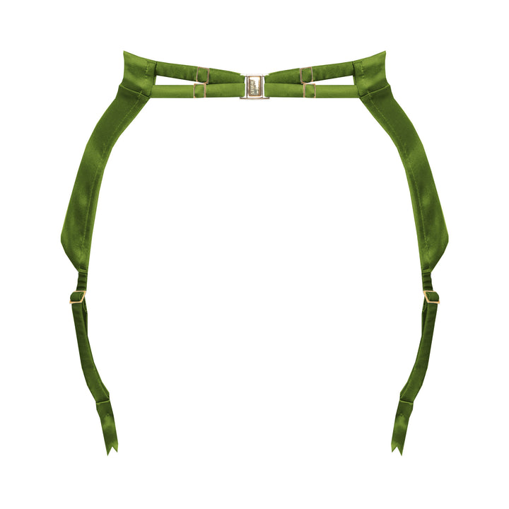 Jungle green peace silk retro style longline suspenderStudio Pia Petra organic peace silk longline suspender | Sage Green