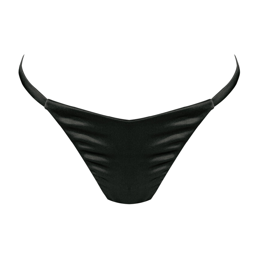 Studio Pia Petra organic peace silk strap thong | Jet Black