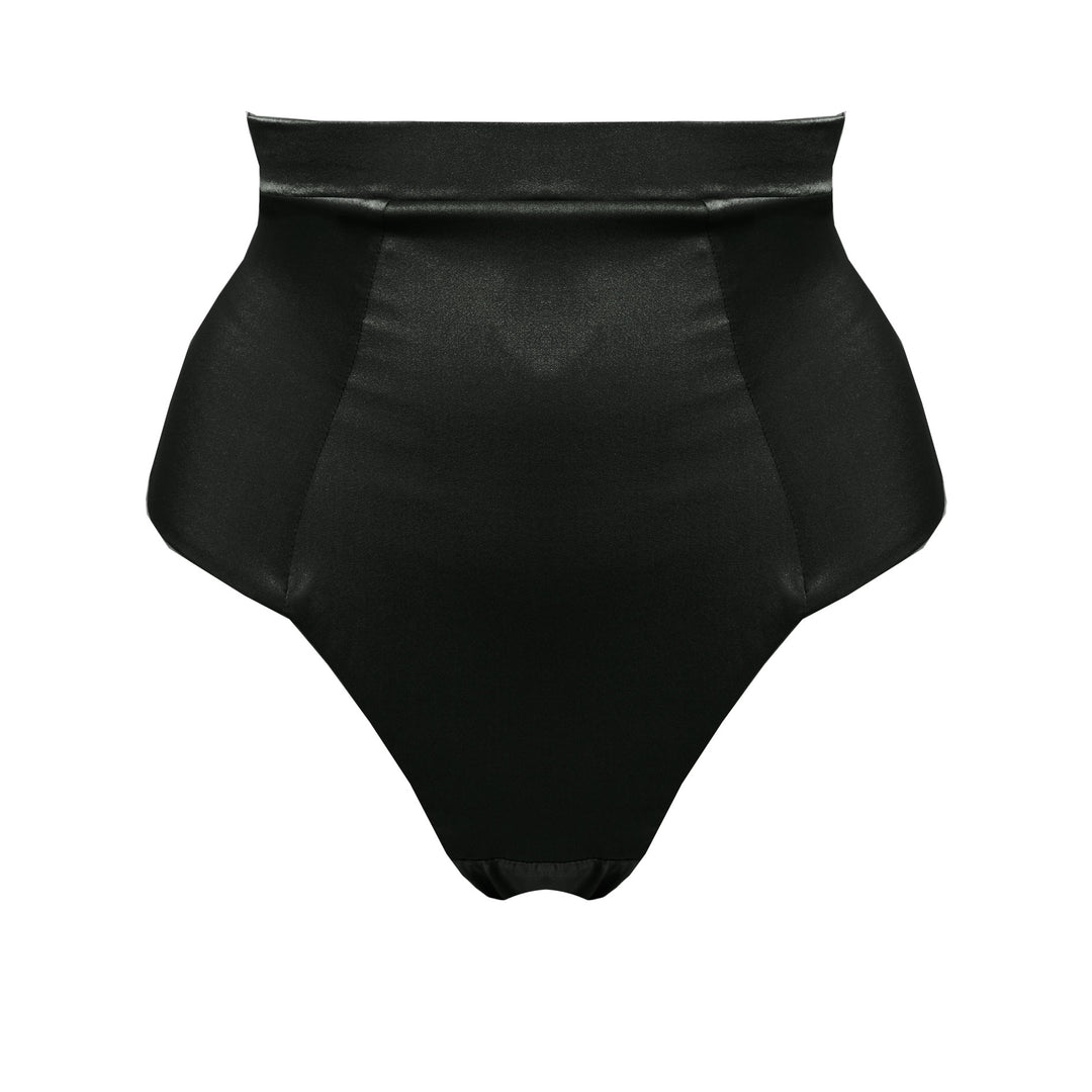  Studio Pia Petra organic peace silk high waist thong | Jet Black