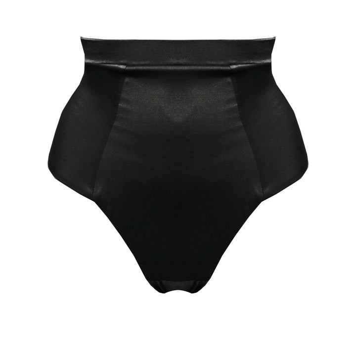  Studio Pia Petra organic peace silk high waist thong | Jet Black