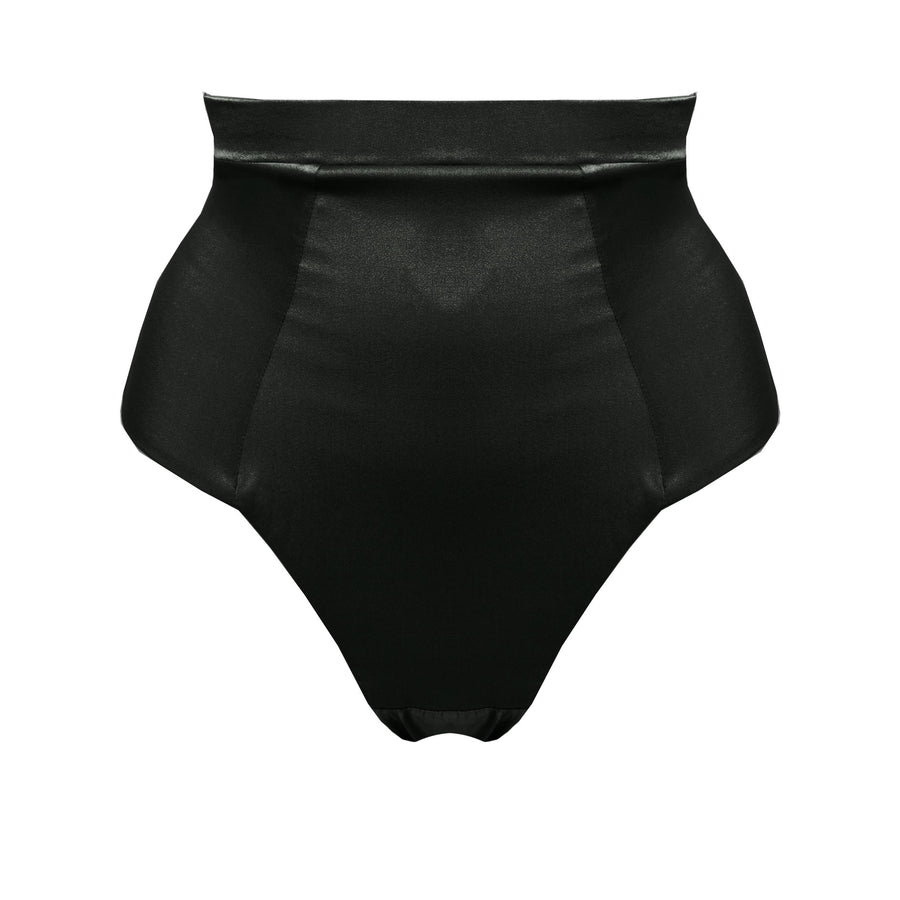  Studio Pia Petra organic peace silk high waist thong | Jet Black