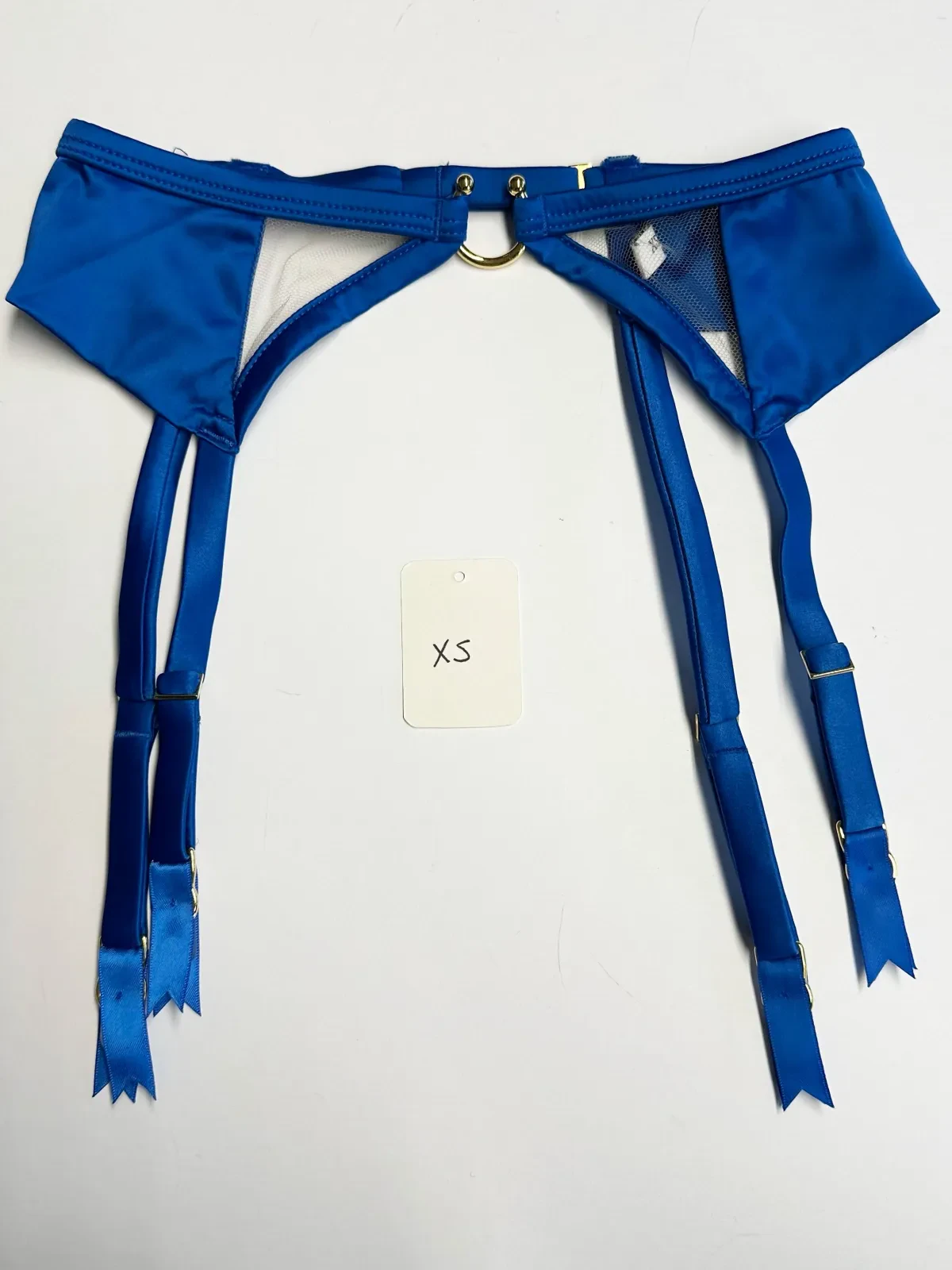 Clea Cobalt Satin Suspender - XS & S