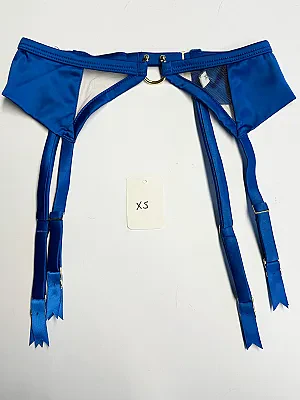 Clea Cobalt Satin Suspender - XS & S