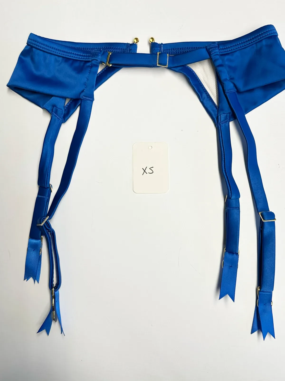 Clea Cobalt Satin Suspender - XS & S – view 2