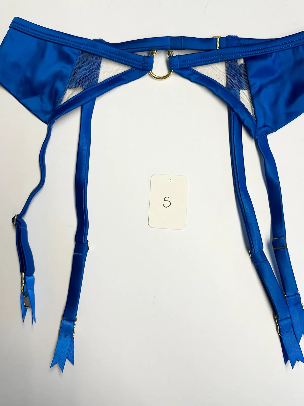 Clea Cobalt Satin Suspender - XS & S – view 3